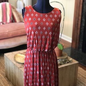 NWOT Ann Taylor Loft dress floral red orange rust